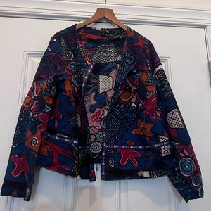 Emery Rose lightweight artistic print jacket. Size XL